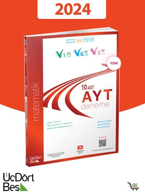 345-AYT Matematik 10'lu Deneme 2024 Model - Üç Dört Beş Yayınları - Image 1