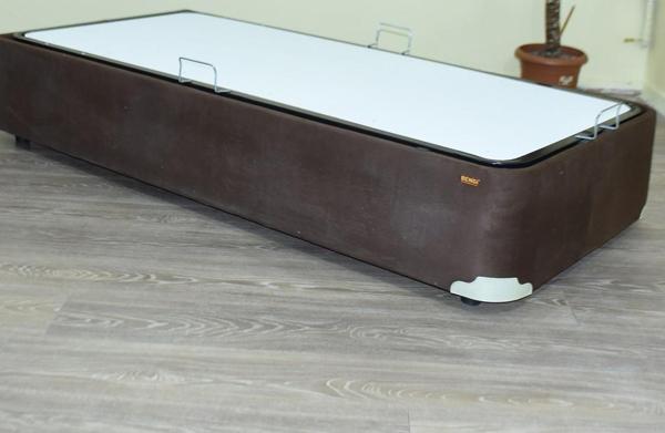 Baza 17503 Tay Tüy Kahverengi Silin Kumaş Model Metal Çelik Fırın Boya 90*190 El Yapım - Image 1