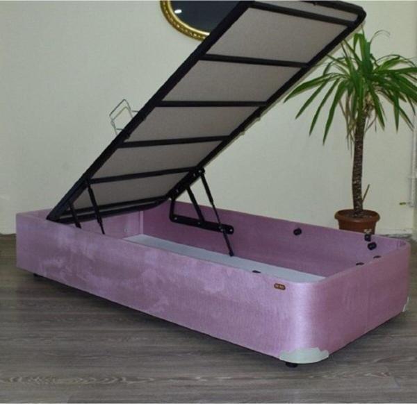 Baza 18227 Tay Tüy Pembe Kumaş Metal Transmisyon Çelik Baza 120*200cm El Yapım  - Image 1