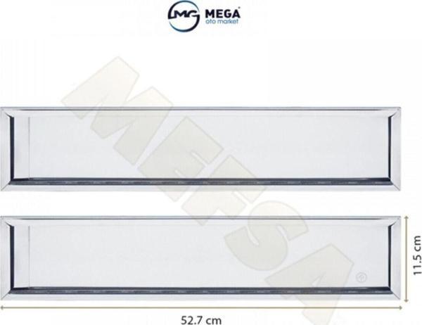 Paslanmaz Krom Metal Plakalık 52.7cm X 11.5cm 2 Adet - Image 1