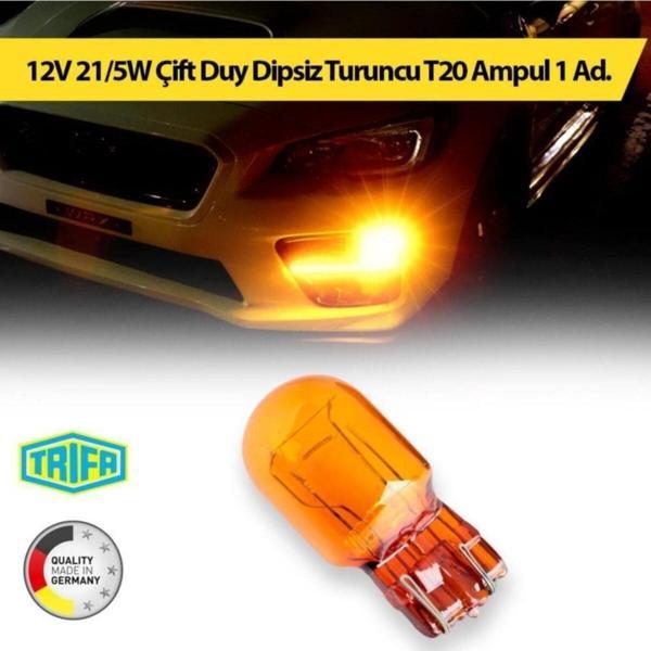 12v 21/5w Çift Duy Dipsiz Turuncu T20 Ampul Trifa 1 Adet 81791 - Image 1