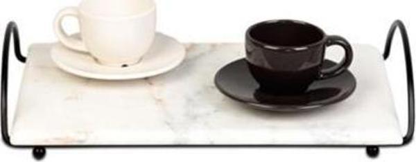 Nilşah Oval Tel Detaylı Mermer Sunumluk Siyah Nİ22TPS001-SHY - Image 1