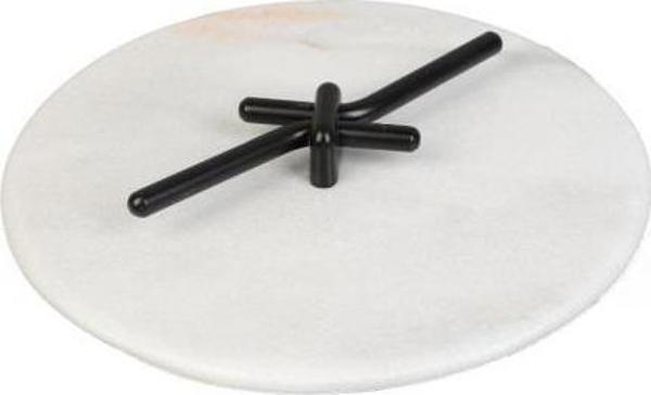 Nilşah Fiyonk Yuvarlak Mermer Sunumluk Siyah Kaplama Nİ22MRM001-SYH - Image 1