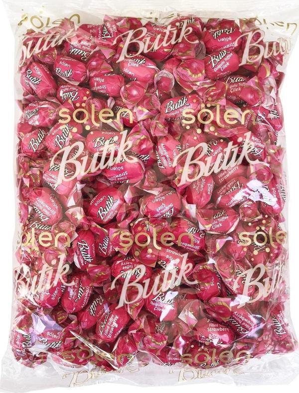 Şölen Butik Çilek Aromalı Toffee Şeker 1 KG - Image 1