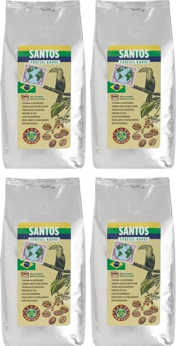 Kahve Dünyası Yöresel Santos Çekirdek Filtre Kahve 4x1000gr - Image 1