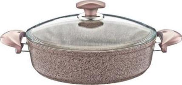 Oms Collection 34 cm Granit Karnıyarık Tenceresi Kahverengi Metal Çerçeveli Kapak - Image 1