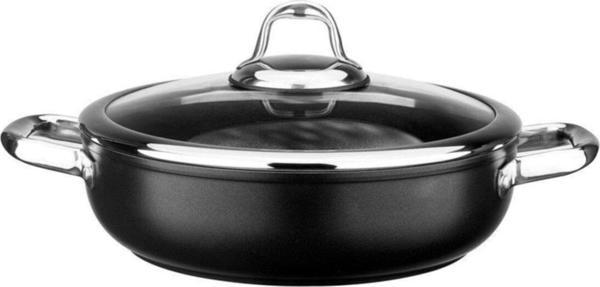 Leggno Master Serisi Titanium Çelik Kulplu Sığ Siyah Tencere 24 cm - Image 1