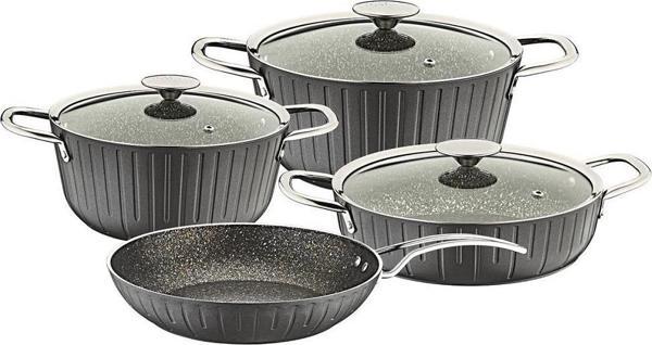 FMS G5021 Nadide 7 Parça Granit Tencere Seti Siyah - Image 1