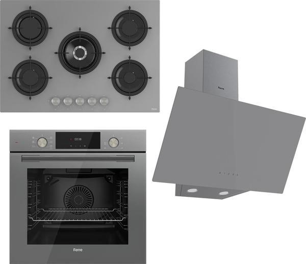 Ferre Flowart Serisi Gri  Ankastre Set (RS038+ QMS63CPR +D079 ) - Image 1