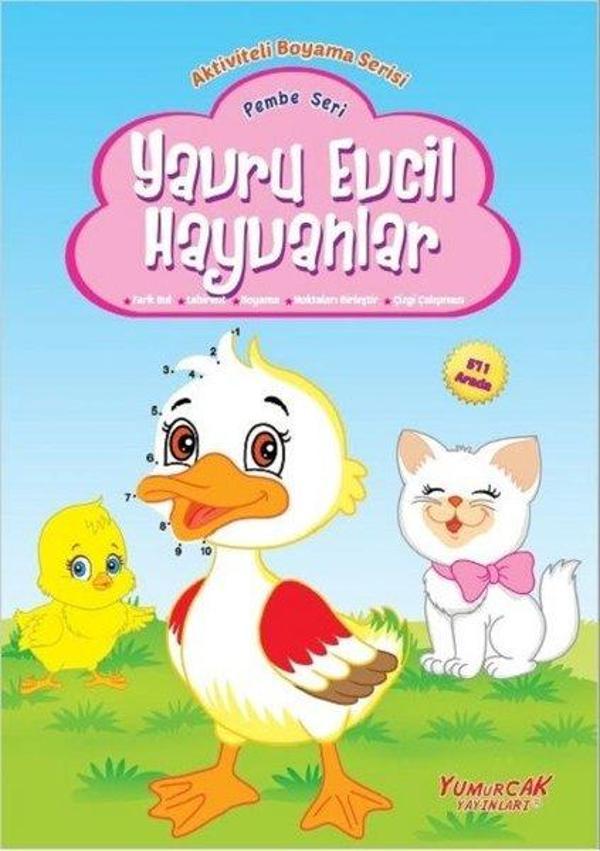 Yavru Evcil Hayvanlar Pembe Seri-Aktiviteli Boyama Serisi - Yumurcak Yayınları - Image 1