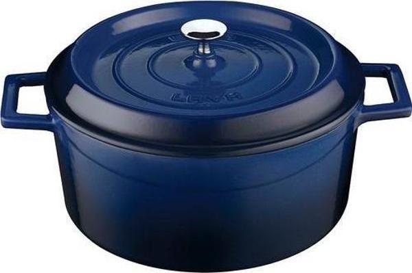 Lava Trendy Yuvarlak 24 cm Demir Döküm Derin Tencere Mavi - Image 1