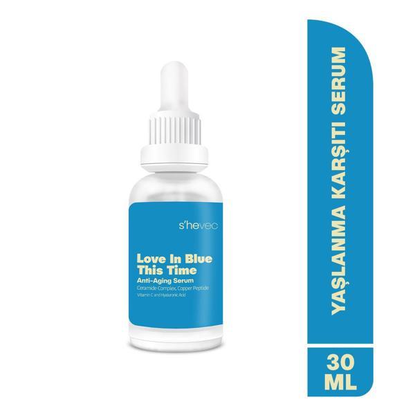 She Vec LOVE IN BLUE THIS TIME – Nemlendirici, Onarıcı, Kırışıklık Önleyici Buffet Copper + Ceramide Serum - Image 1