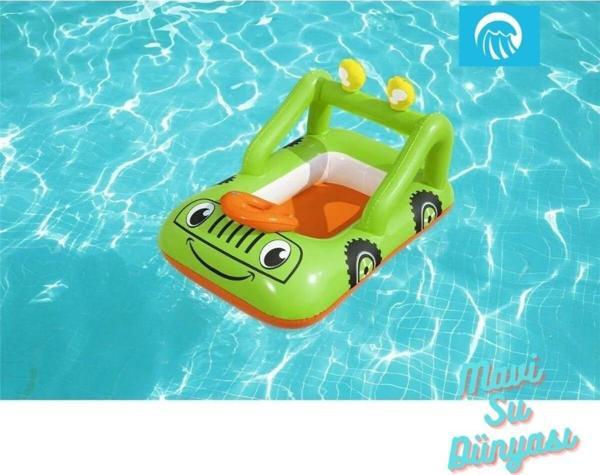 Mavisudünyası Çocuk Botu Sevimli Araçlar Yeşil Renk Float Bot - Image 1