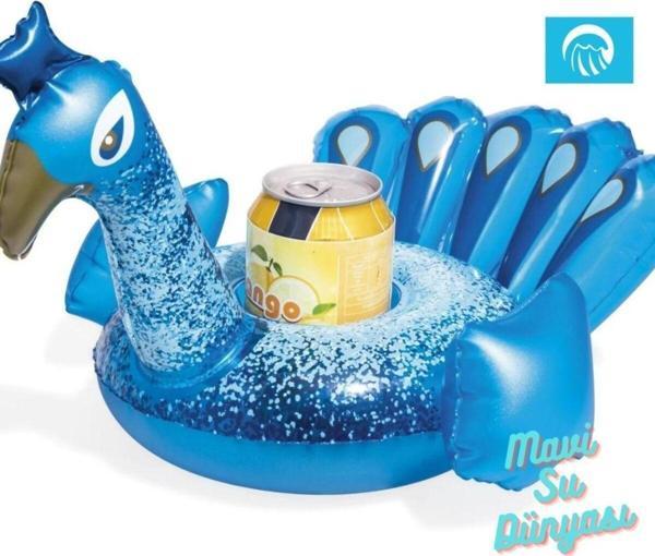 Mavisudünyası Şişme Deniz Bardaklık, Havuz Bardaklık Tavus Kuşu Desenli - Image 1
