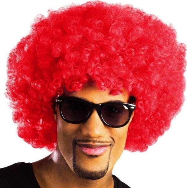 Kırmızı Renk Kıvırcık Afro Bonus Peruk - Image 1
