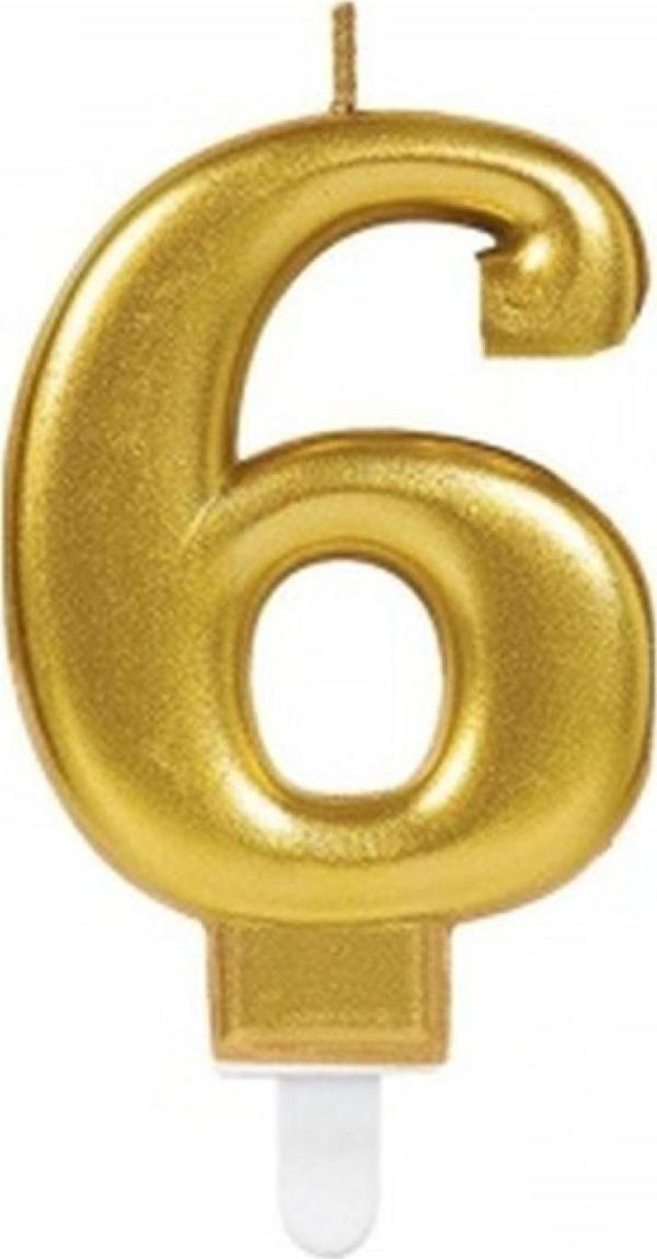 6 Rakam Mum Gold Renk - Image 1