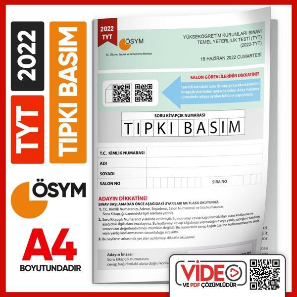 2022 YKS-TYT (SAY-TM-SÖZ) ÖSYM Tıpkı Basım Çıkmış Soru Kitapçığı (Video Çözümlü Türkiye Geneli) - İnformal Yayınları - Image 1