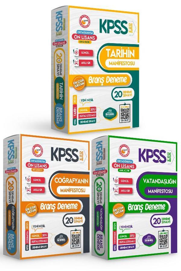 2024 KPSS Ön Lisans Genel Kültür (Tarih-Coğrafya-Vatandaşlık) Manifesto 20li Branş Deneme Seti - İnformal Yayınları - Image 1