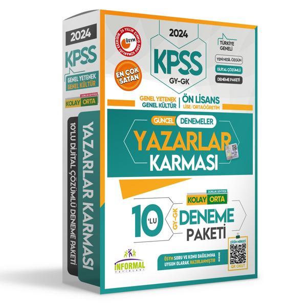 2024 KPSS Ön Lisans Yazarlar Karması GY- GK Türkiye Geneli Kurumsal 10’lu Dijital Çözümlü Paket Deneme - İnformal Yayınları - Image 1