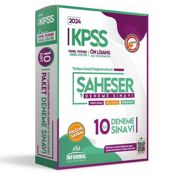 2024 KPSS Ön Lisans-Ortaöğretim GYGK ŞAHESER Türkiye Geneli Kurumsal 10’lu Dijital Çözümlü Paket Deneme - İnformal Yayınları - Image 1