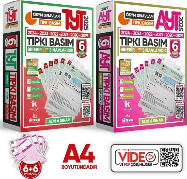 2025 YKS-TYT-AYT ÖSYM Çıkmış Soru Tıpkı Basım 12li (6+6) Deneme Paketi Video Çözümlü Türkiye Geneli - İnformal Yayınları - Image 1