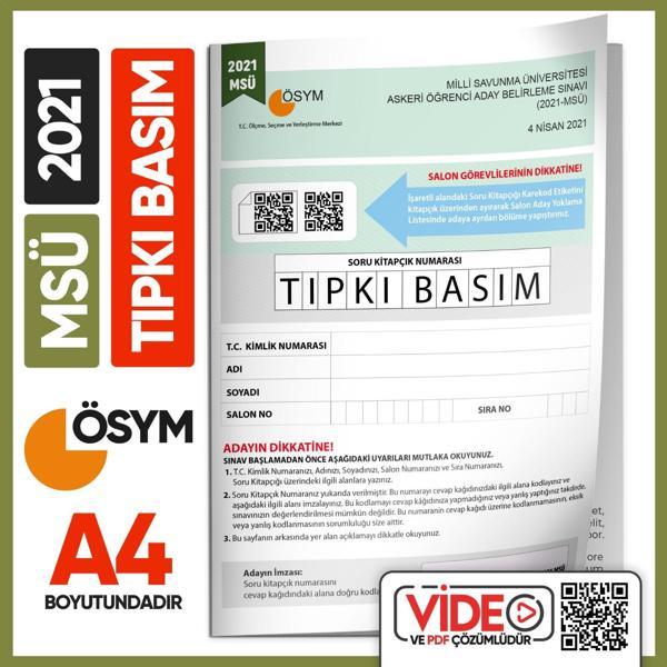 2021 MSÜ ÖSYM Tıpkı Basım Çıkmış Soru Deneme Kitapçığı (Video Çözümlü Türkiye Geneli) - İnformal Yayınları - Image 1