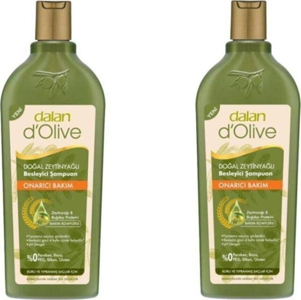 Dalan 2 Adet D’olive Zeytinyağlı Onarıcı Şampuan 400 ml - Image 1