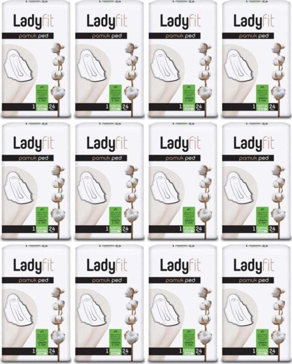 Lady Fit Ladyfit Pamuk Ped Normal 12 Li Set (12 Paketx24) - Image 1