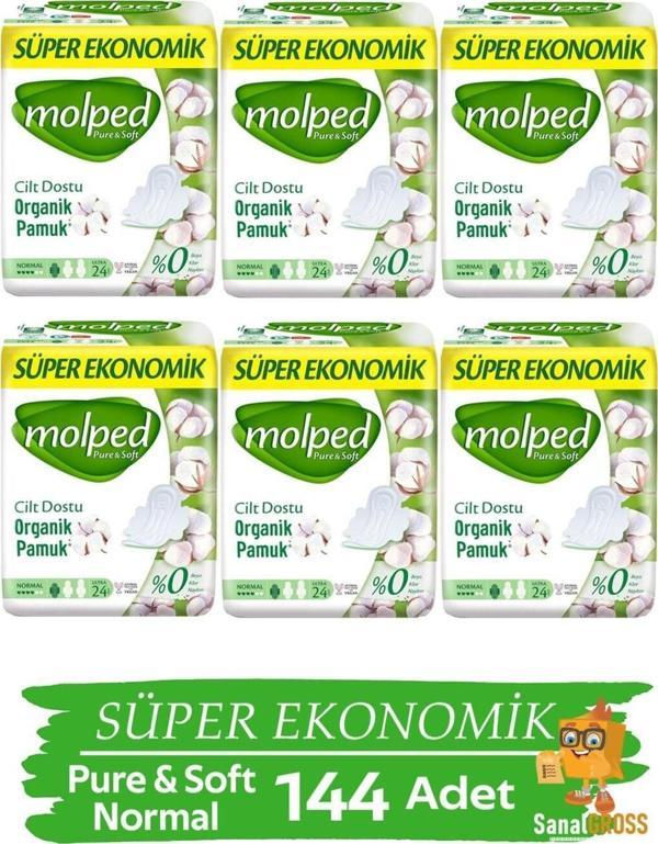 Molped Hijyenik Ped Pure & Soft Süper Eko 24'lü Normal X 6 Paket - Image 1