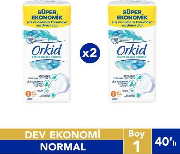 Orkid Extra Hassas Koruma Normal Süper Ekonomik Paket 40 Ped (20 X2) Boy 1 - Image 1