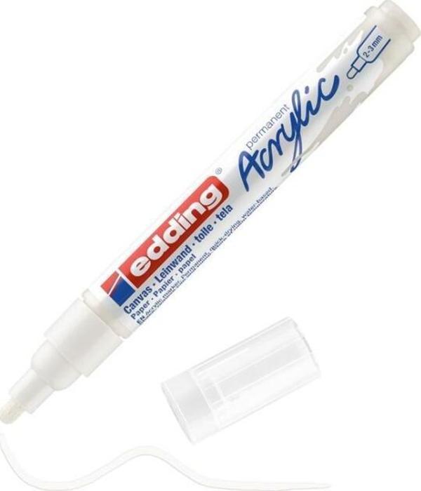 Edding 5100 Acrylic 2-3mm Akrilik Markör Kalem Traffic White / 922 - Image 1