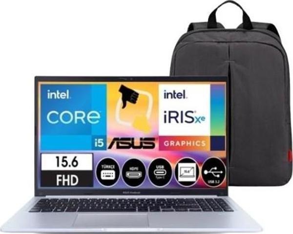 Asus Vivobook-15 F1502ZA-EJ1534 Intel Core I5 1235U 16GB 512GB SSD 15.6 Fhd W11 Pro Dizüsütü Bilgisayar Snertech Çanta - Image 1
