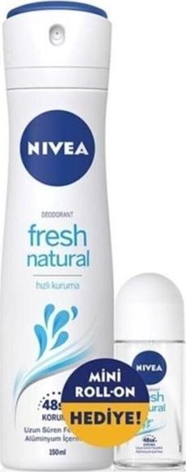 Nivea Fresh Naturel Deodorant Sprey 150 ml+ Roll-on 25 ml  - Image 1