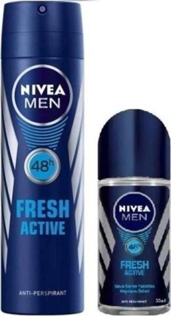 Nivea Men Fresh Active Deodorant Spray 150 ml+Roll-On 25 ml - Image 1