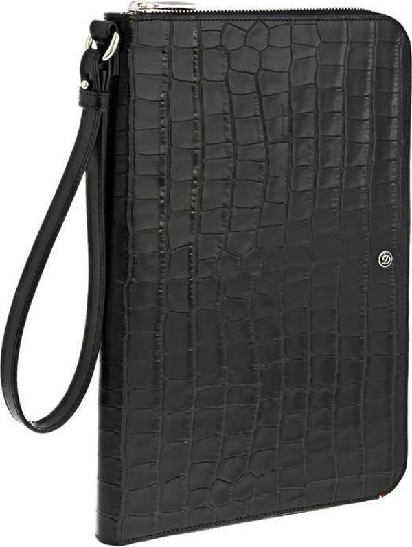 S.T. Dupont Line D Croco Dandy Siyah Deri Çanta(Slim) 181061 - Image 1