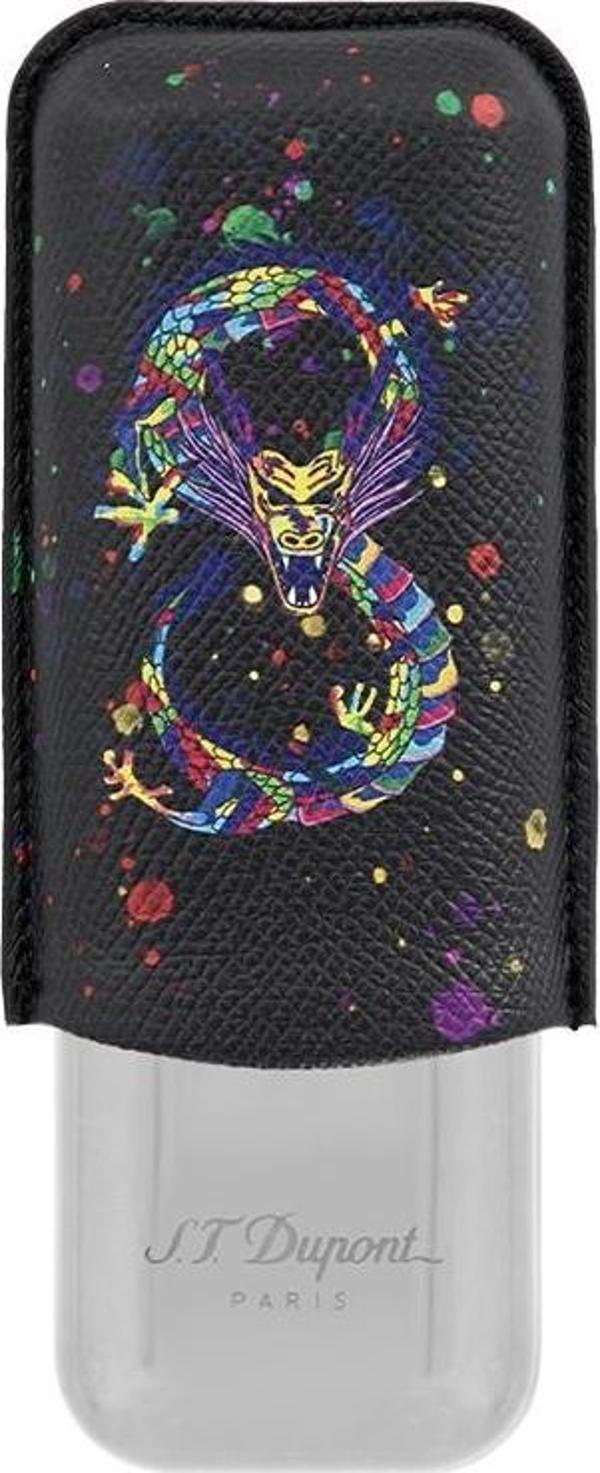 S.T. Dupont Year of The Dragon İkili Deri Puro Kılıfı 183277 - Image 1