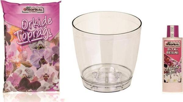 Orkide Toprağı + Saksısı (2.3L) + Besini 3'lü Set - Image 1