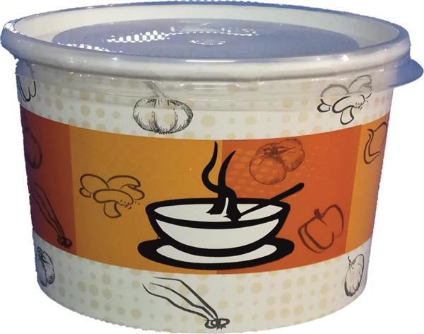 500 Adet Kapaklı Karton Çorba Kasesi 16 OZ  - Image 1