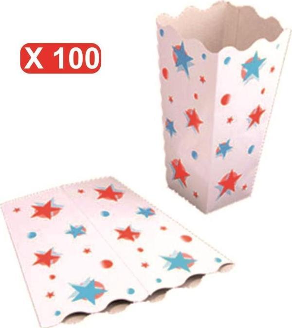 Büyük Karton Pop Corn / Mısır Kutusu 100 Adet - Image 1