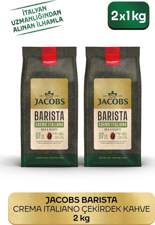 Jacobs Barista Editions Çekirdek Kahve Crema Italiano 2'li Paket ( 1 kg x 2) - Image 1