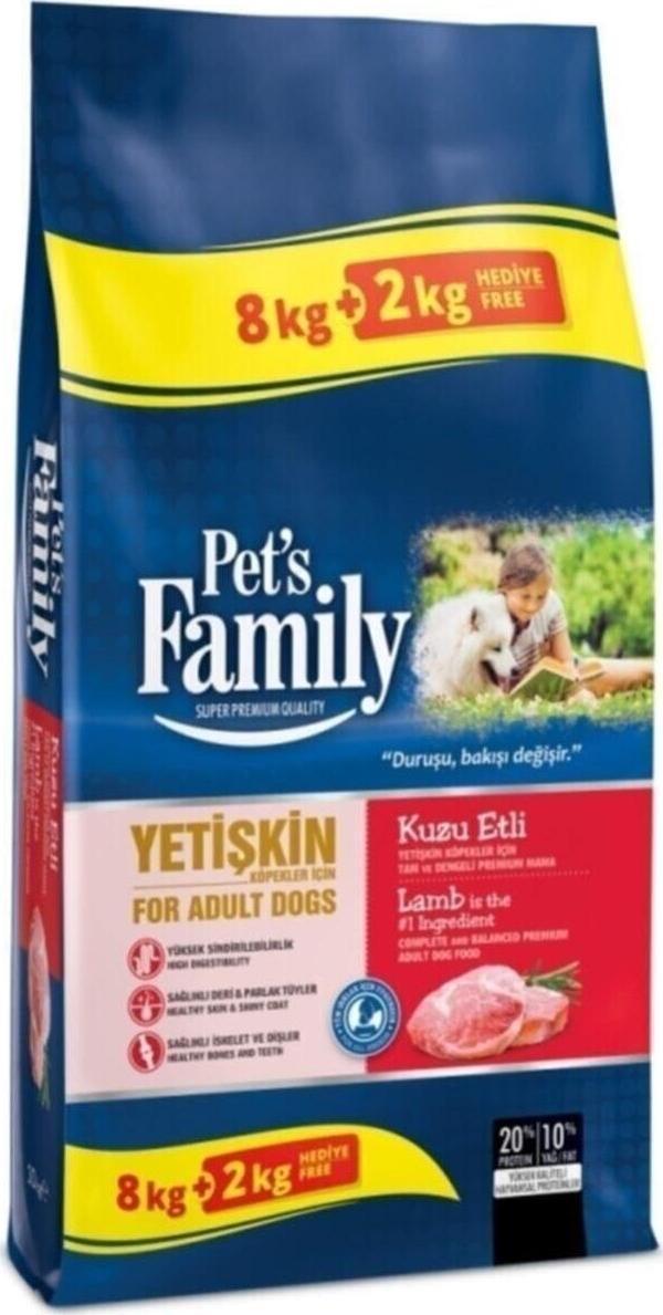 Pets Family Premium Kuzu Etli Yetişkin Köpek Maması 10 kg - Image 1