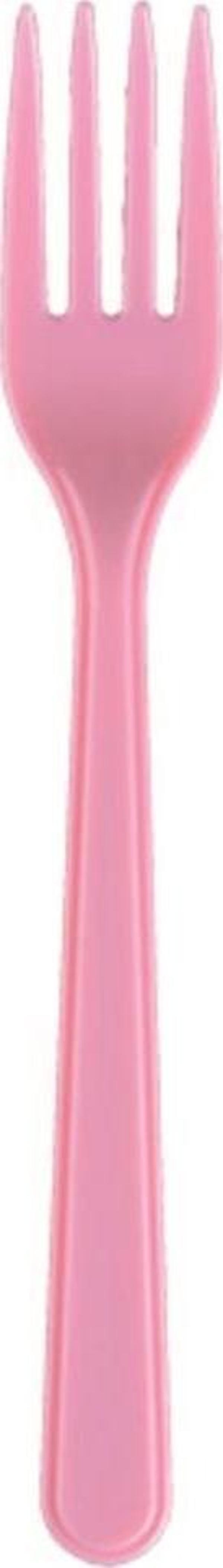Pembe Lüx Plastik Çatal 100 Adet - Image 1