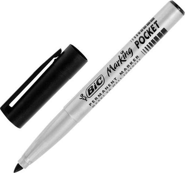 Bic Marker Pocket Marking Fine Permanent Kalem Yuvarlak Uç Siyah Blister 8755921 - Image 1