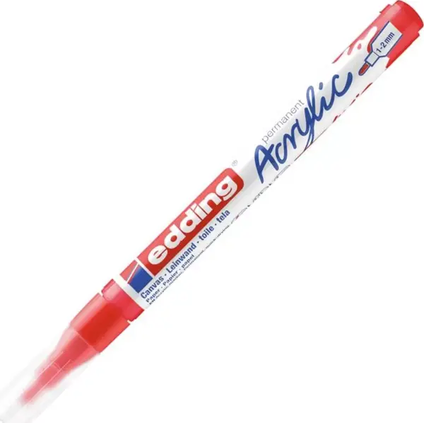 Edding İnce Uçlu Akrilik Markör Kalem 1-2Mm Trafik Kırmızı ED5300902 (10 Lu Paket) - Image 1
