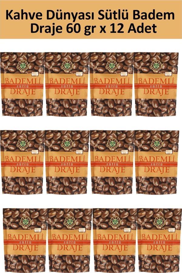 Kahve Dünyası SÜTLÜ BADEM DRAJE 60 GR x 12 Adet - Image 1