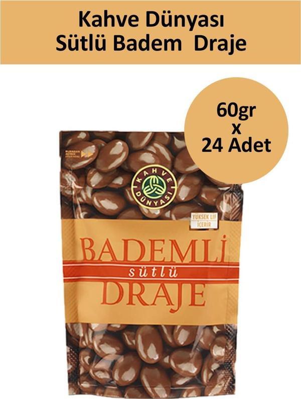 Kahve Dünyası SÜTLÜ BADEM DRAJE 60 GR x 24 Adet - Image 1