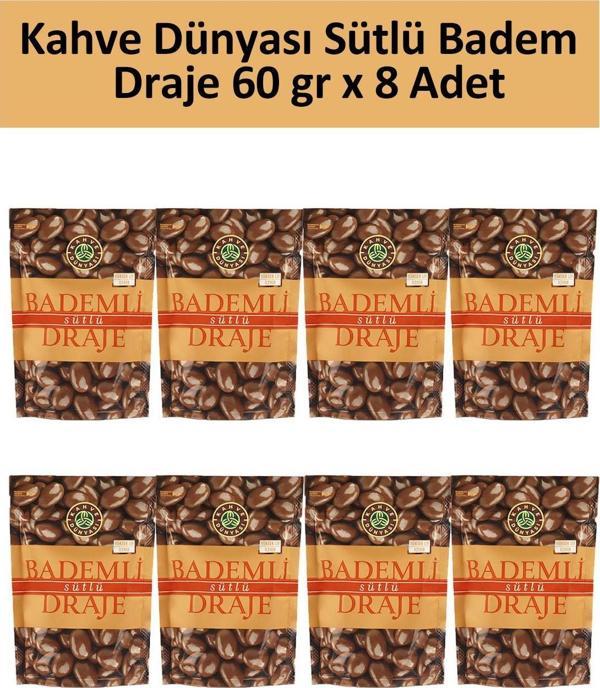 Kahve Dünyası SÜTLÜ BADEM DRAJE 60 GR x 8 Adet - Image 1