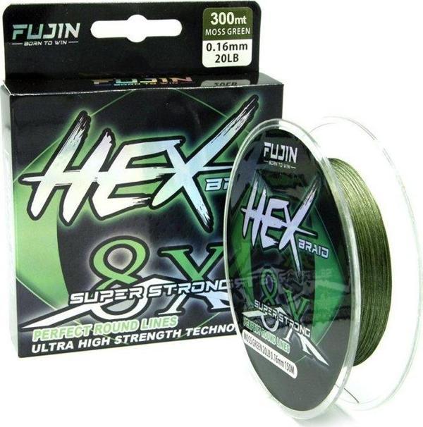 Fujin Hex Braid 8x 300mt Moss Green PE İp Misina - Image 1