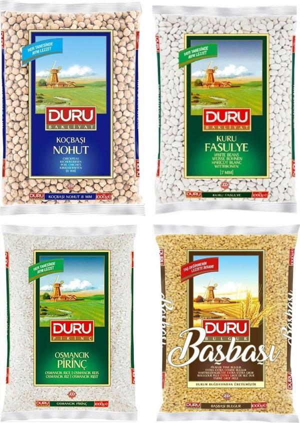Duru Bakliyat Seti / Nohut - Fasulye - Pirinç - Bulgur - Image 1