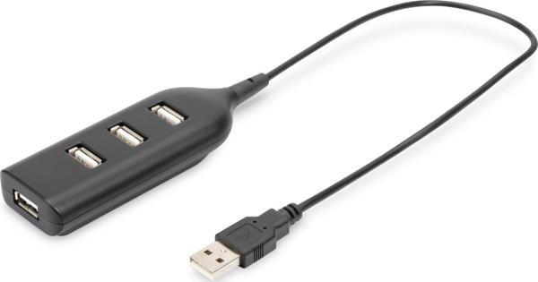 Digitus USB 2.0 Hub, 4-Port&lt;br&gt;USB 2.0 Hub, 4-Port, Bus Powered 4 X USB A/F AT Connected Cable - Image 1